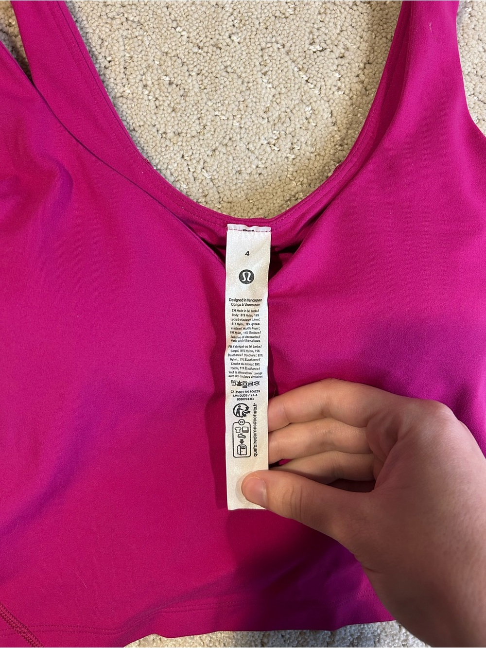 NWT Lululemon Align™ Tank, in Ripen Raspberry Size 4 - Picture 4 of 8